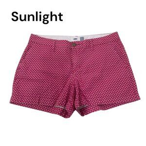 Old Navy Womens Pink Floral Diamond Patterned Chino Shorts Size 4 Classic